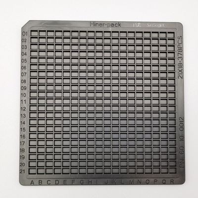 良い価格 インジェクション・モールディング ワッフル・トレイ 包装 ブラック ESD 積み重ね可能 オンライン